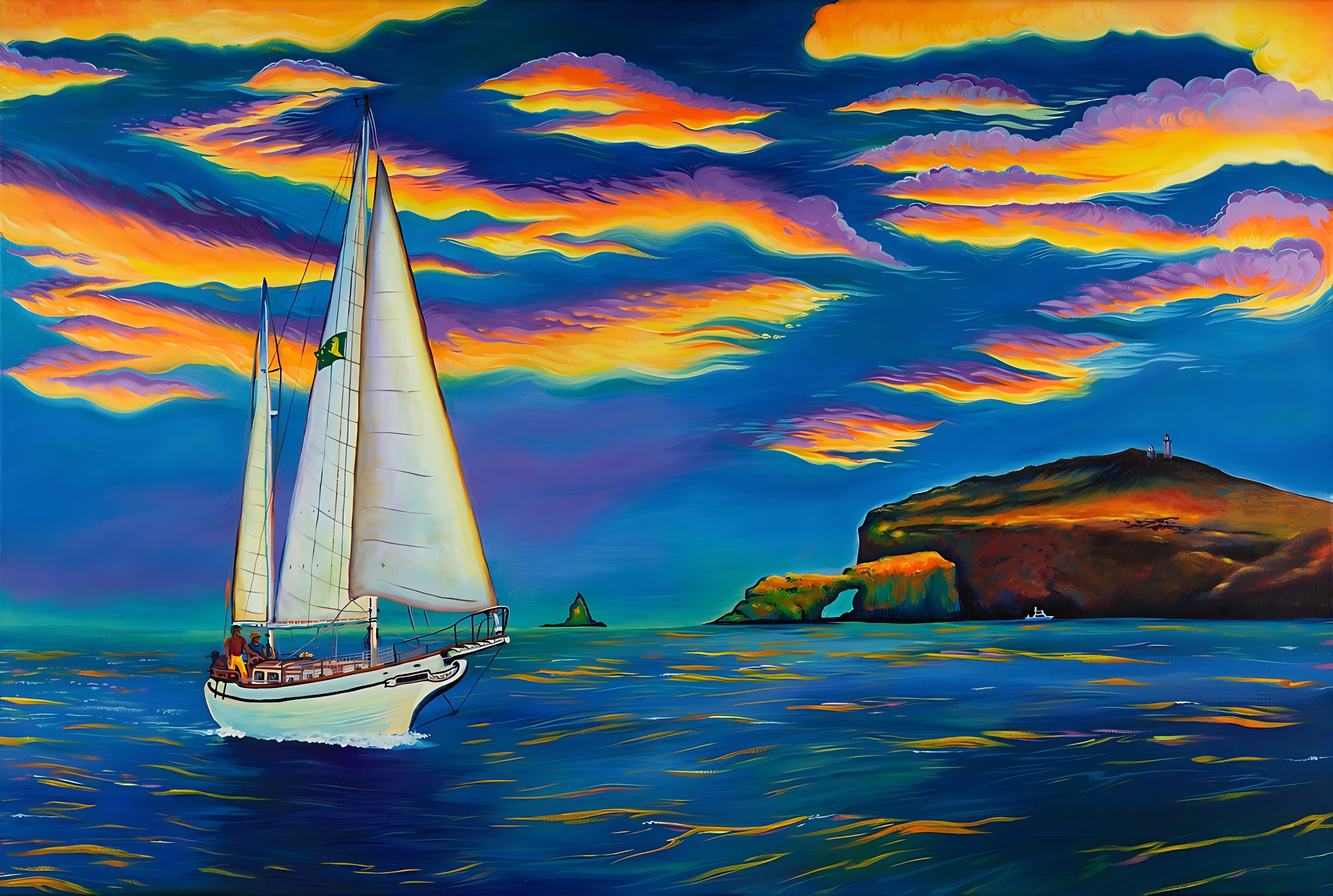 Sailing around the Island