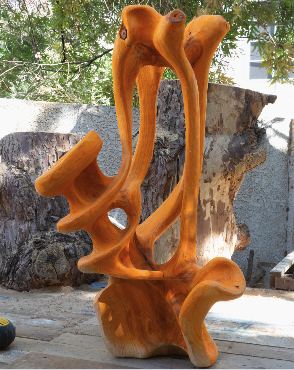 Dreamcatcher 4: Carved Wood Surrealist Sculpture