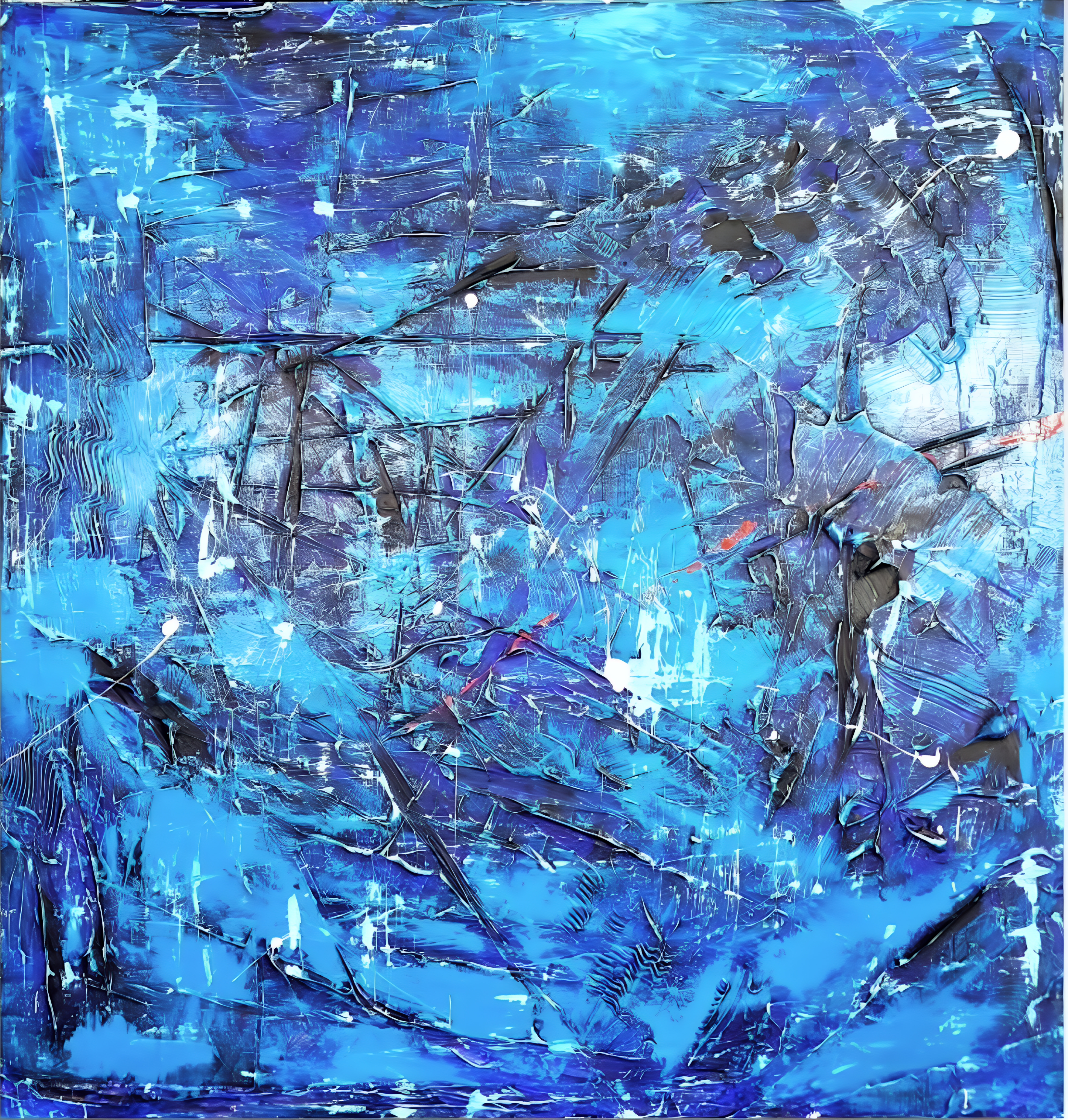 Electric Blue Chaos in Acrylic