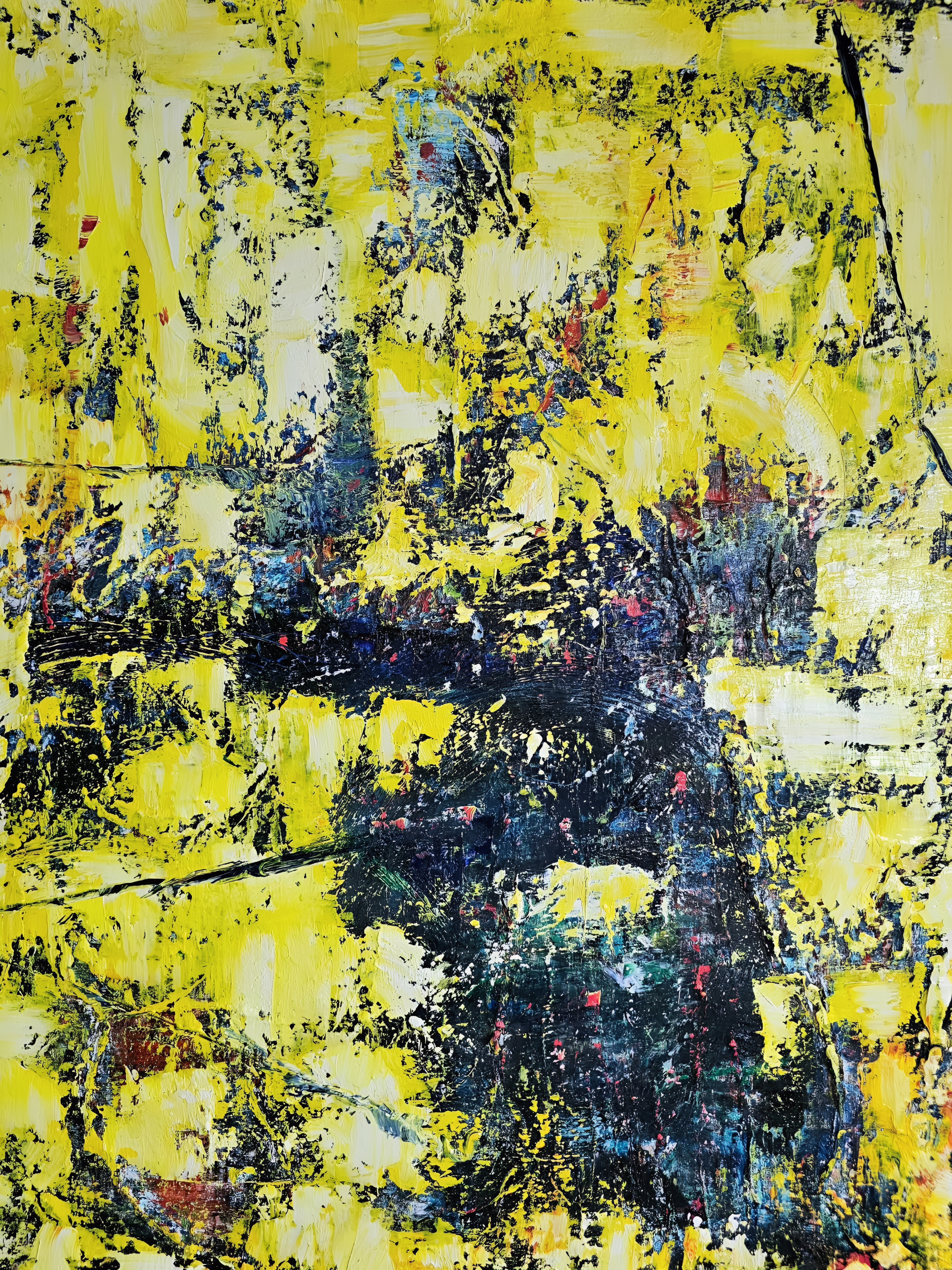 Yellow Storm on Black Canvas