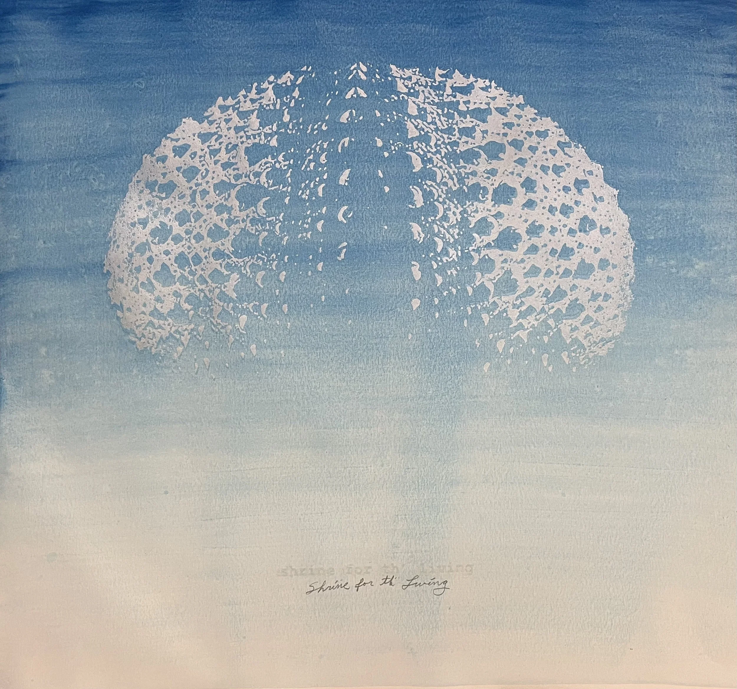 Silkscreen on Watercolor Wash